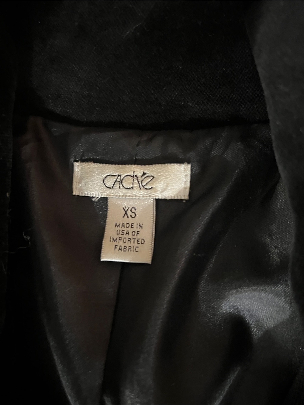 Cache Black Velour Military-Style Blazer with Silver Colored Half Dome Buttons - Picture 2 of 5